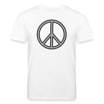 Peace Sign - Stanley/Stella CREATOR Unisex Organic T-Shirt - white - Front - Alina (178cm) & Michal (187cm)