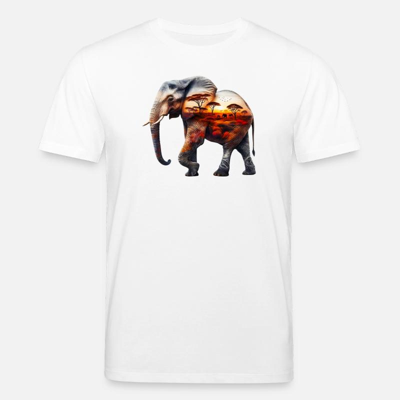 Éléphant - T-shirt bio CREATOR Stanley/Stella Unisexe - blanc