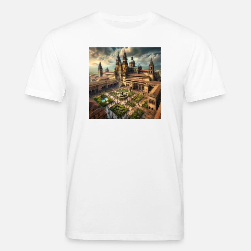 Cathédrale de Saint-Jacques-de-Compostelle - T-shirt bio CREATOR Stanley/Stella Unisexe - blanc