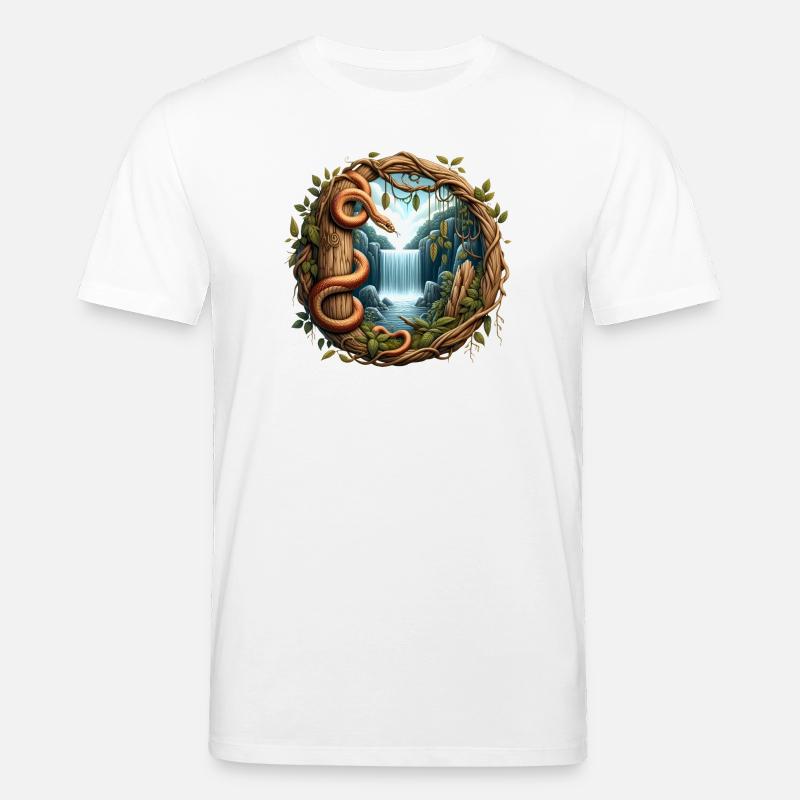 File d’attente devant la cascade - T-shirt bio CREATOR Stanley/Stella Unisexe - blanc