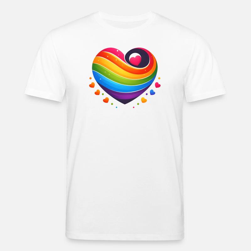 Rainbow Heart - Stanley/Stella Unisex Bio-T-Shirt CREATOR  - Weiß