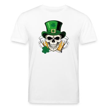 Totenkopf San Patrick Tag - Stanley/Stella Unisex Bio-T-Shirt CREATOR  - Weiß - Vorne - Alina (178cm) & Michal (187cm)