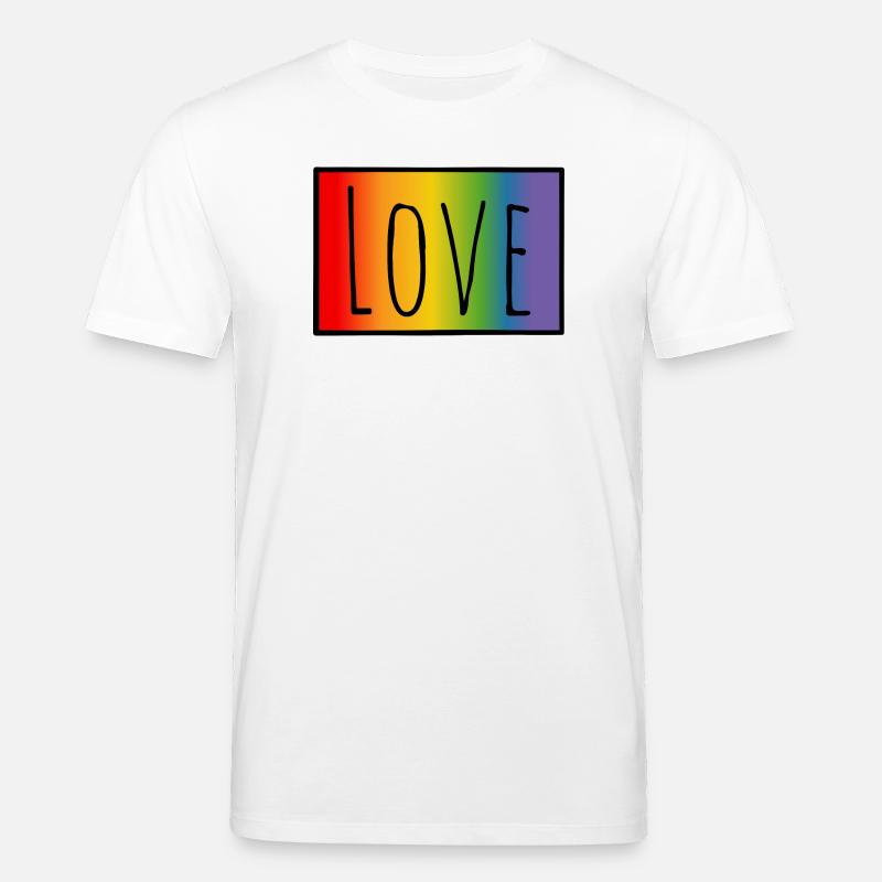 CSD Tshirt Regenbogen Love - Stanley/Stella Unisex Bio-T-Shirt CREATOR  - Weiß