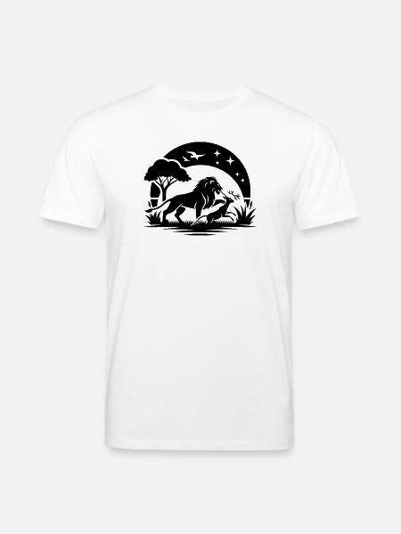 Lion on safari - Stanley/Stella CREATOR Unisex Organic T-Shirt - white