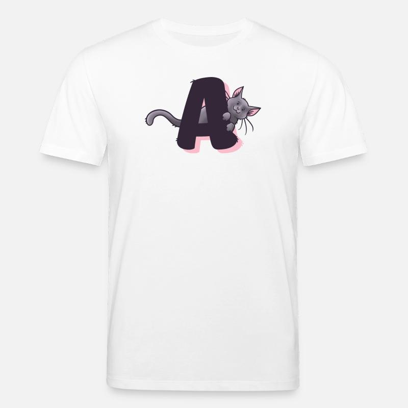 Katze Buchstabe A - Stanley/Stella Unisex Bio-T-Shirt CREATOR  - Weiß