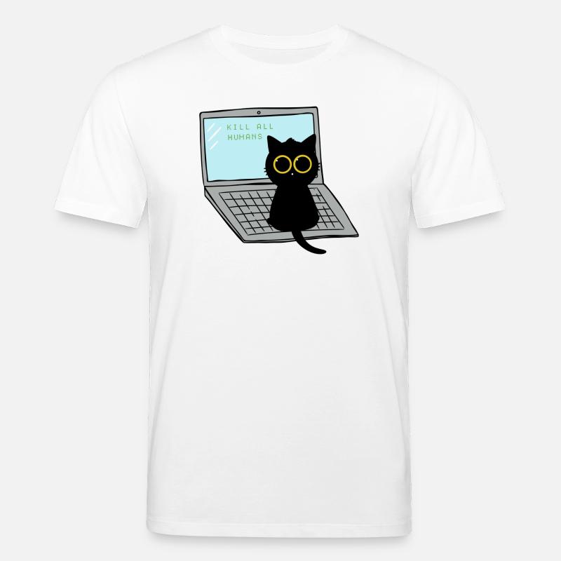 Kill All Humans Cat - Stanley/Stella Unisex Bio-T-Shirt CREATOR  - Weiß