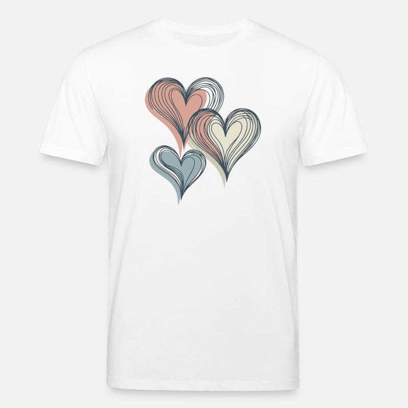 Pastellherzen Linienkunst - Stanley/Stella Unisex Bio-T-Shirt CREATOR  - Weiß