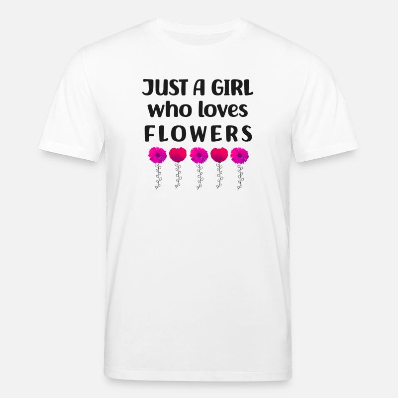 Nur ein Mädchen, das Blumen liebt - Stanley/Stella Unisex Bio-T-Shirt CREATOR  - Weiß