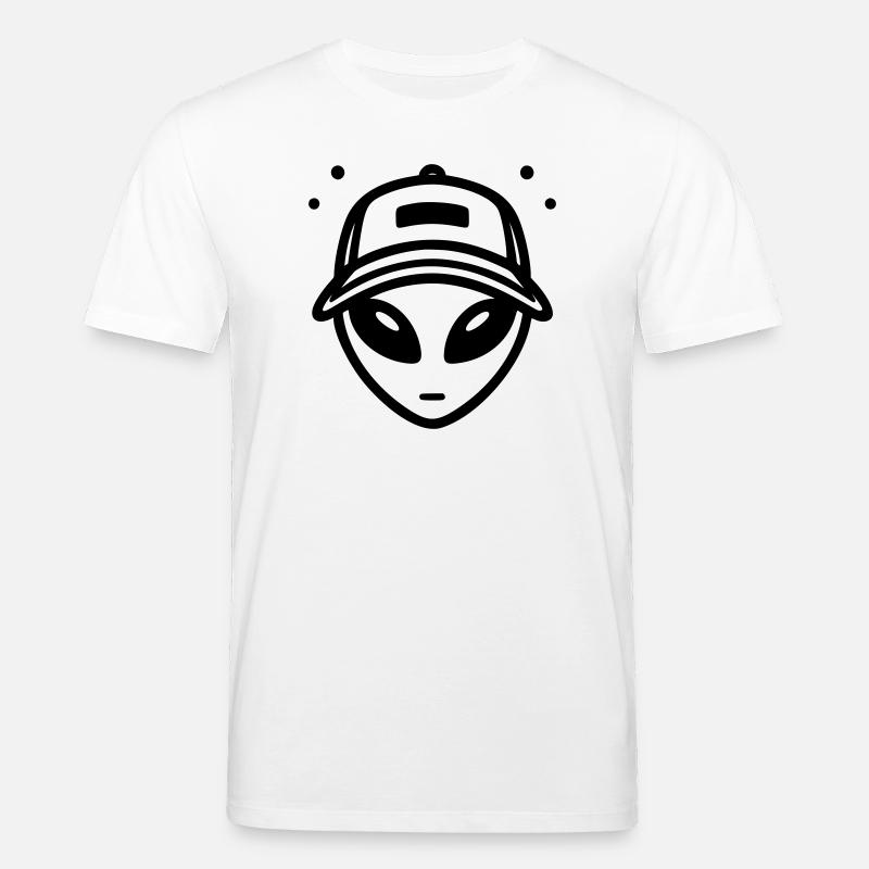 Alien with trucker cap - Stanley/Stella CREATOR Unisex Organic T-Shirt - white