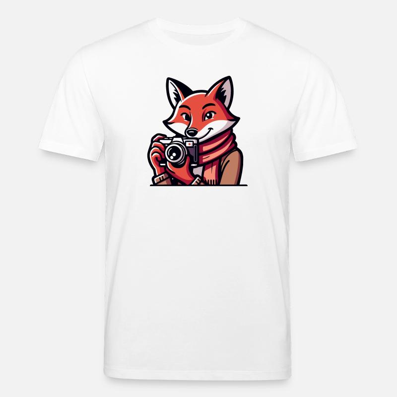 Shutter Fox : l’aventurier de l’instantané - T-shirt bio CREATOR Stanley/Stella Unisexe - blanc
