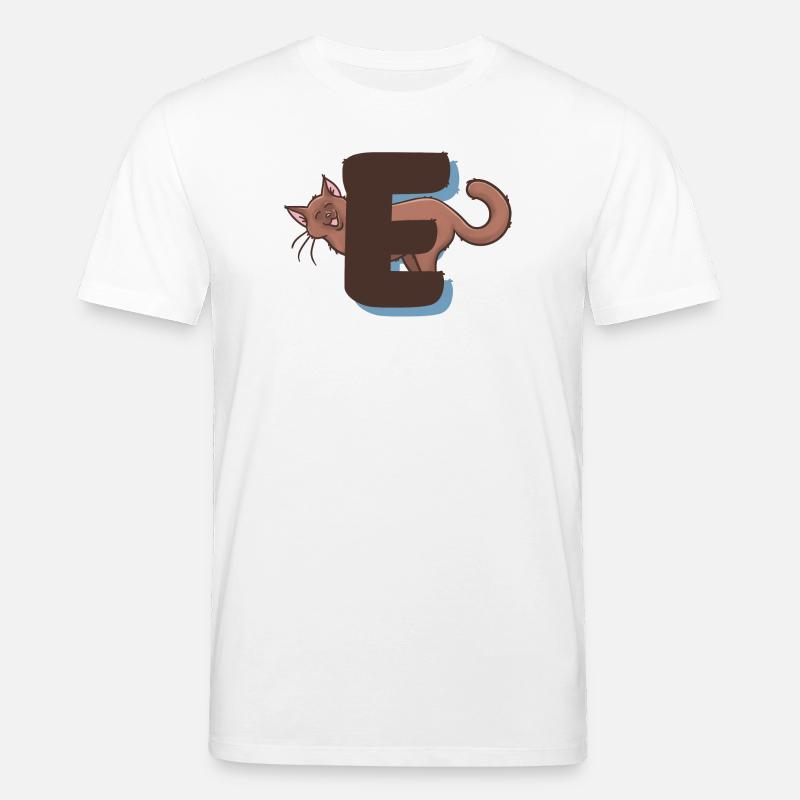 Katze Buchstabe E - Stanley/Stella Unisex Bio-T-Shirt CREATOR  - Weiß