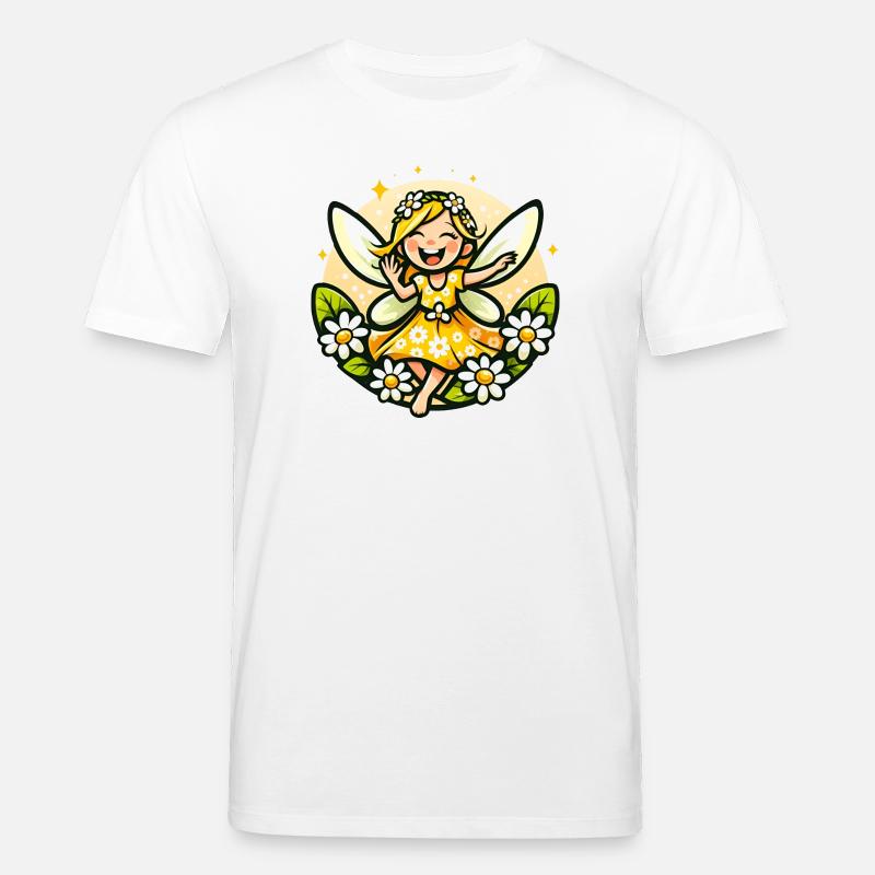Süße Fee Gänseblümchen Blumenmädchen Lächeln - Stanley/Stella Unisex Bio-T-Shirt CREATOR  - Weiß