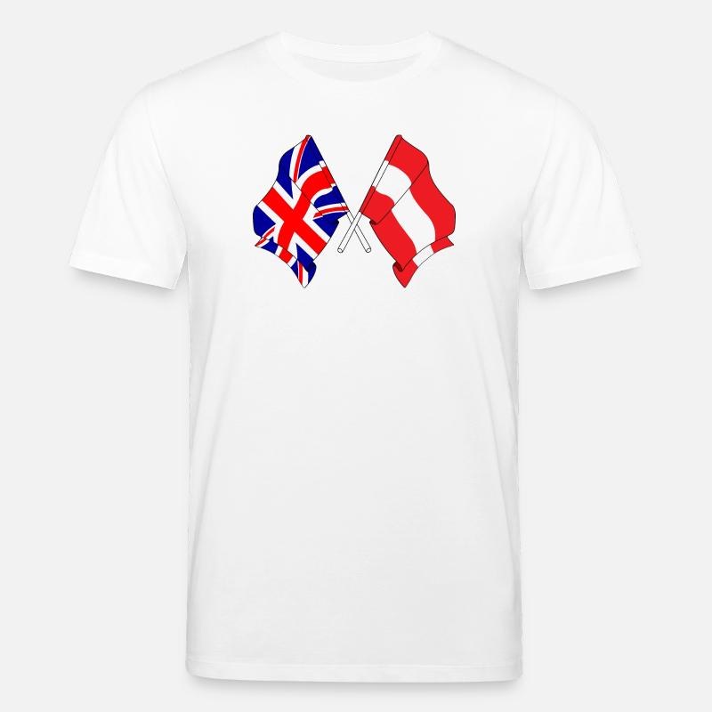 Drapeau de l’Angleterre, drapeau de l’Autriche - T-shirt bio CREATOR Stanley/Stella Unisexe - blanc