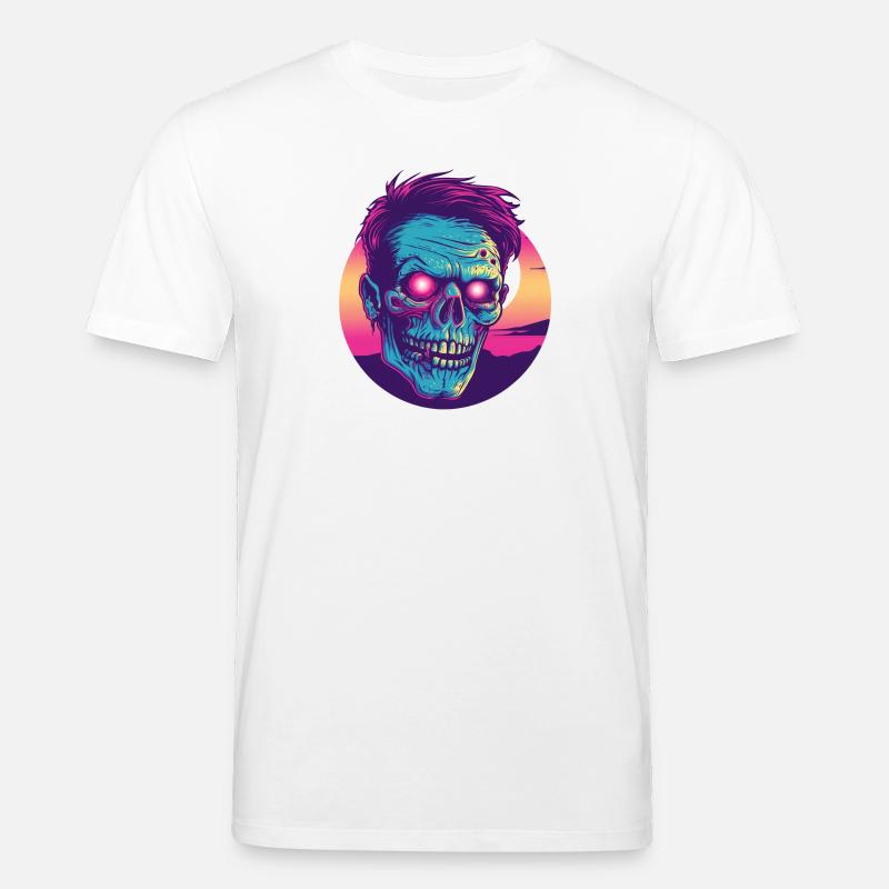 Zombie synthwave 2 - T-shirt bio CREATOR Stanley/Stella Unisexe - blanc