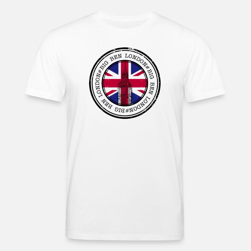 Union Jack Big Ben Stempel - Stanley/Stella Unisex Bio-T-Shirt CREATOR  - Weiß