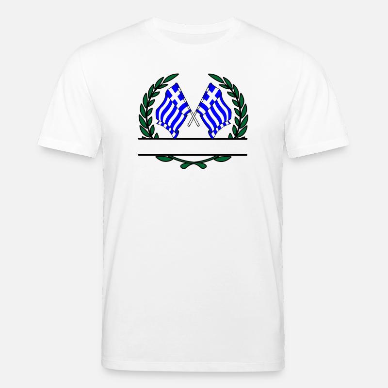 Drapeaux Grèce couronne de laurier bannière - T-shirt bio CREATOR Stanley/Stella Unisexe - blanc