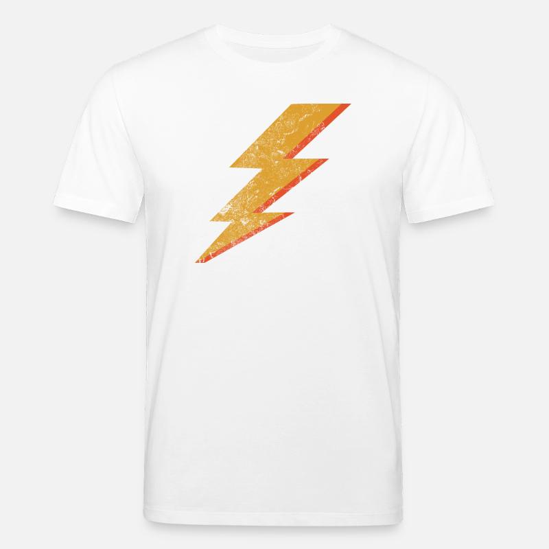 Grunge Style Rot & Gelb Blitz - Stanley/Stella Unisex Bio-T-Shirt CREATOR - Weiß