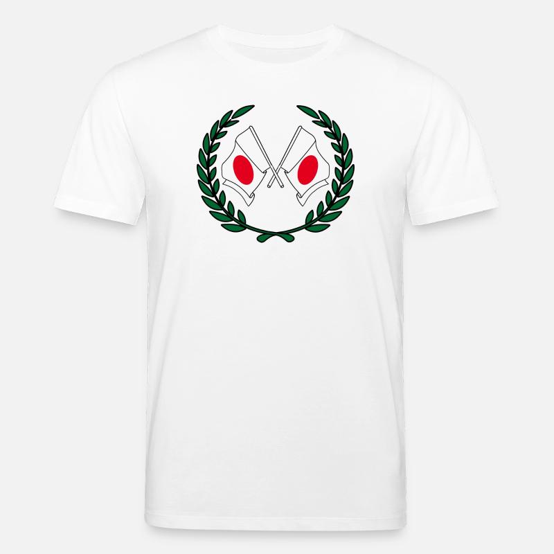 Flaggen Japans im Lorbeerkranz - Stanley/Stella Unisex Bio-T-Shirt CREATOR  - Weiß