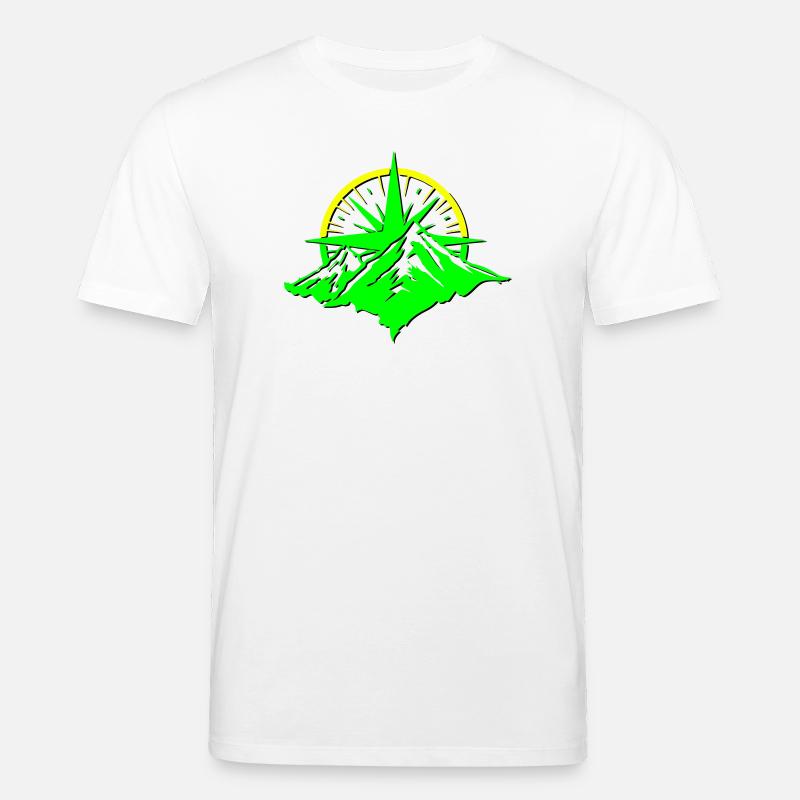 Compass With Mountain Silhouette - Stanley/Stella Unisex Bio-T-Shirt CREATOR  - Weiß