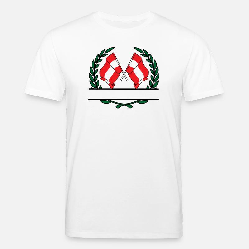 Drapeaux autrichienne couronne de laurier bannière - T-shirt bio CREATOR Stanley/Stella Unisexe - blanc