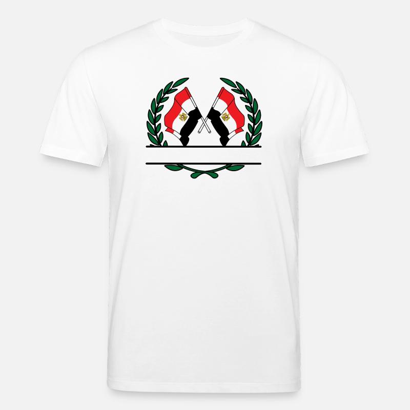 Drapeaux Égypte couronne de laurier bannière - T-shirt bio CREATOR Stanley/Stella Unisexe - blanc