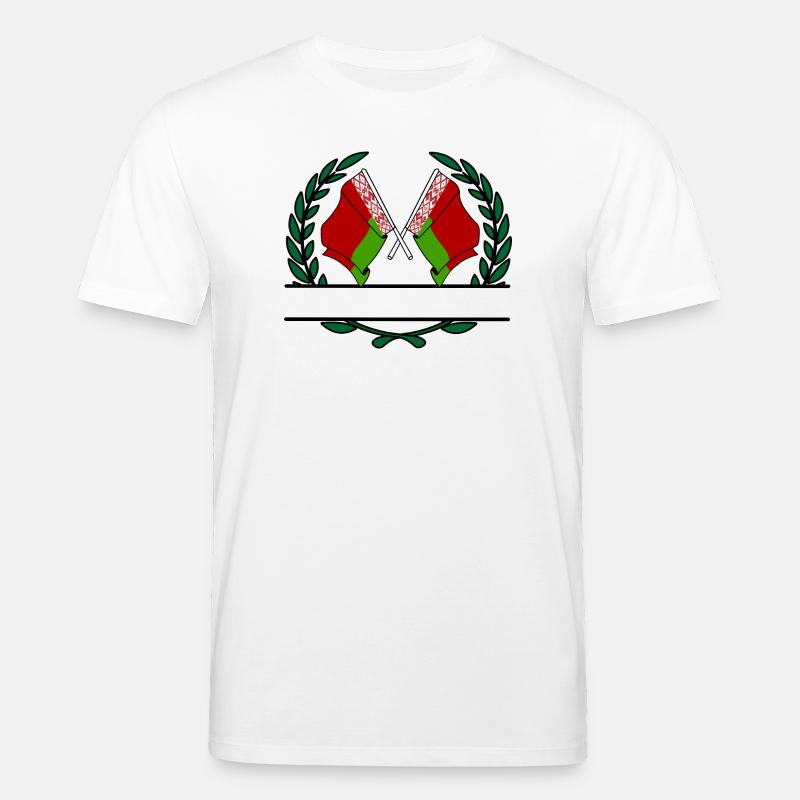 Fahnen Belarus Lorbeerkranz Banner - Stanley/Stella Unisex Bio-T-Shirt CREATOR  - Weiß