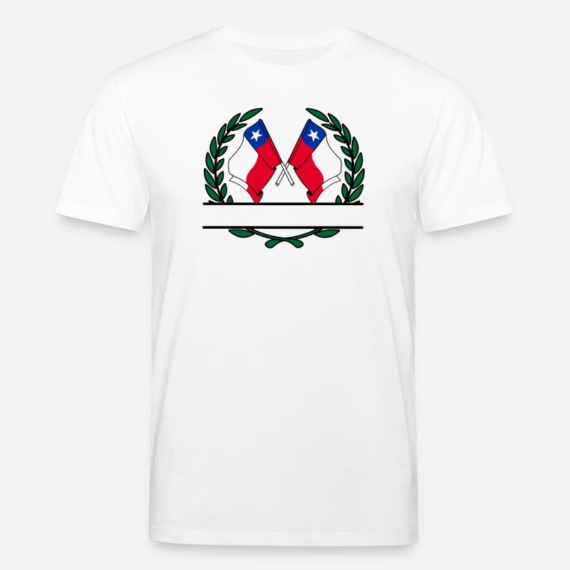Drapeaux Chili couronne de laurier bannière - T-shirt bio CREATOR Stanley/Stella Unisexe - blanc