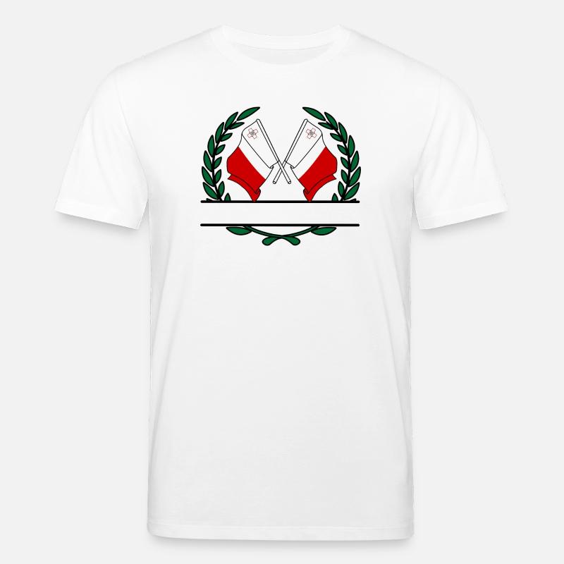 Drapeaux Malte couronne de laurier bannière - T-shirt bio CREATOR Stanley/Stella Unisexe - blanc