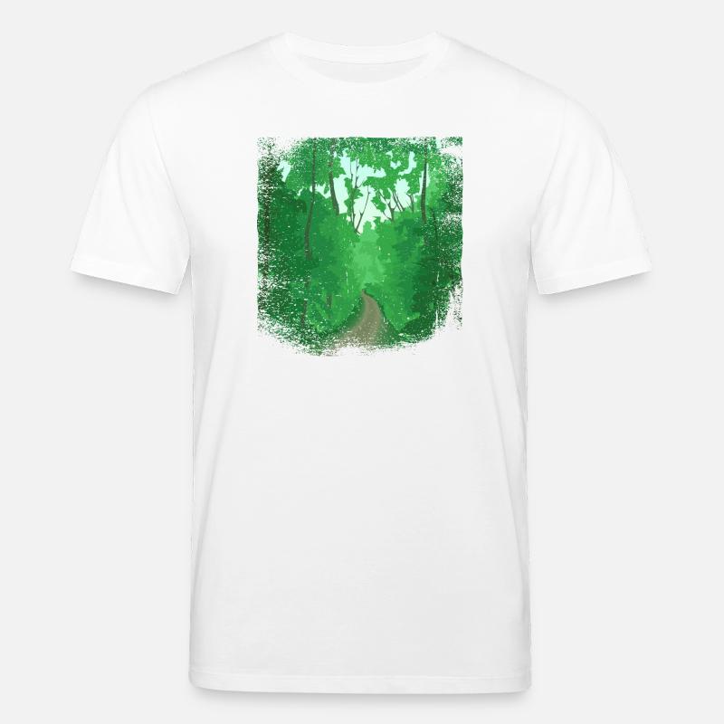 Waldweg mit ausgefranstem Rand - Stanley/Stella Unisex Bio-T-Shirt CREATOR  - Weiß
