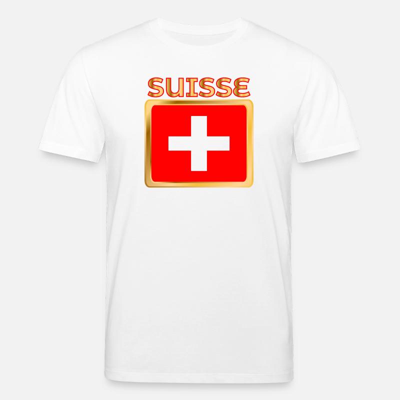 SCHWEIZER FLAGGE - Stanley/Stella Unisex Bio-T-Shirt CREATOR  - Weiß