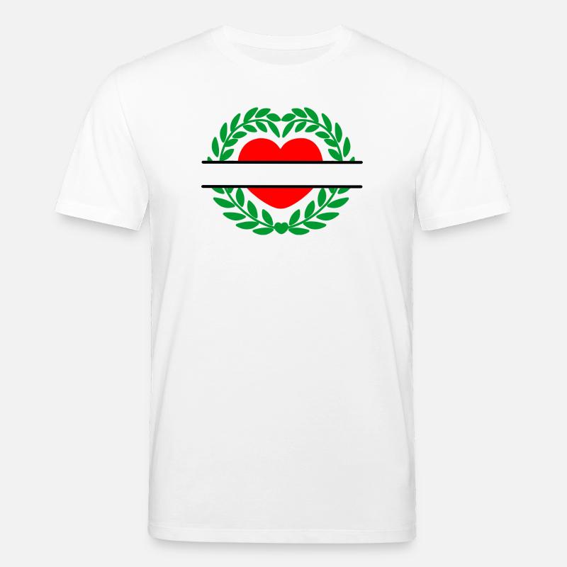 Lorbeerkranz Rot Herzform - Stanley/Stella Unisex Bio-T-Shirt CREATOR  - Weiß