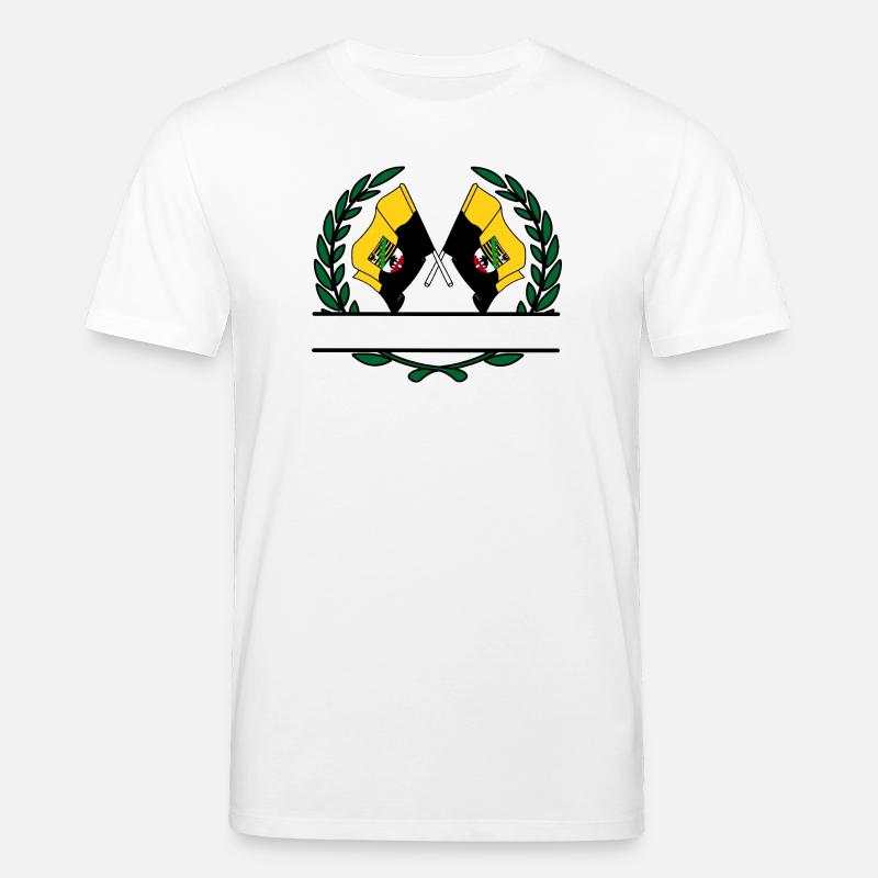 Drapeaux saxe-anhalt couronne de laurier bannière - T-shirt bio CREATOR Stanley/Stella Unisexe - blanc
