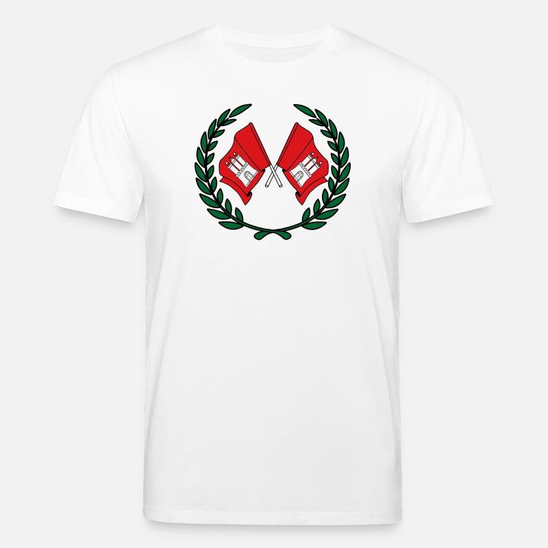 Drapeaux Couronne de laurier de Hambourg - T-shirt bio CREATOR Stanley/Stella Unisexe - blanc