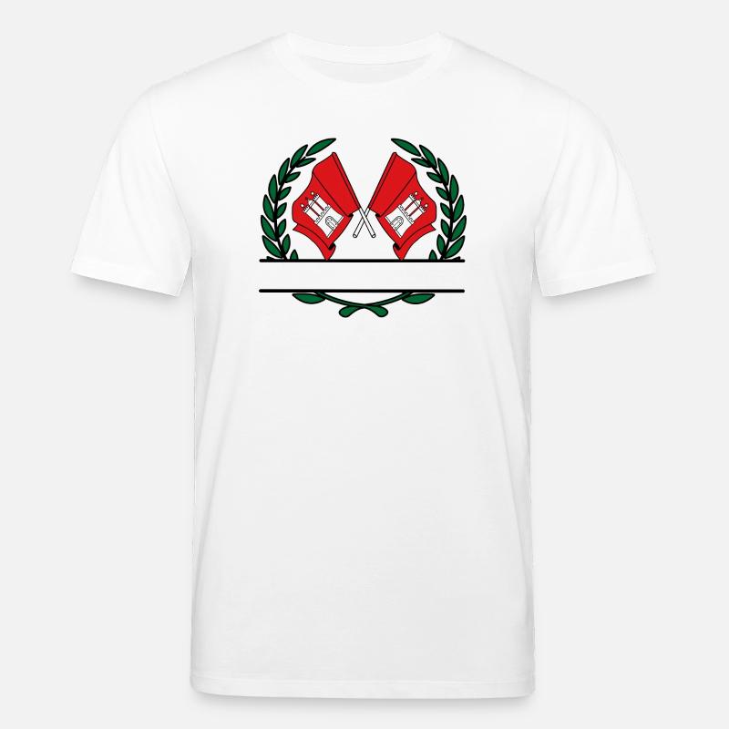 Drapeaux Hambourg couronne de laurier bannière - T-shirt bio CREATOR Stanley/Stella Unisexe - blanc