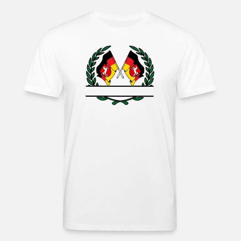 Drapeaux Basse-Saxe couronne de laurier bannière - T-shirt bio CREATOR Stanley/Stella Unisexe - blanc