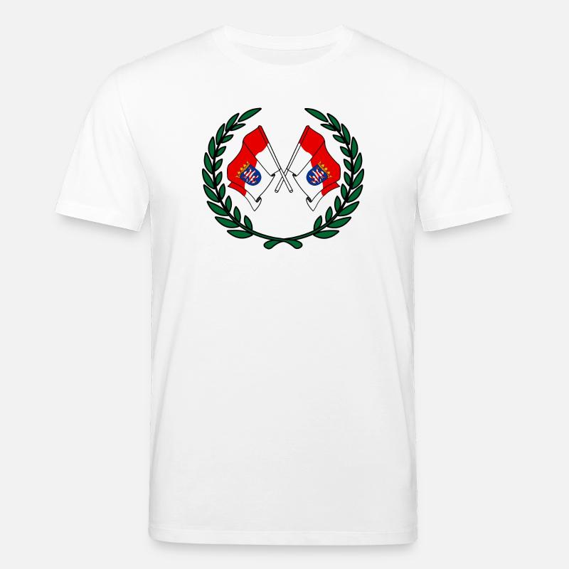 Drapeaux Hesse couronne de laurier - T-shirt bio CREATOR Stanley/Stella Unisexe - blanc