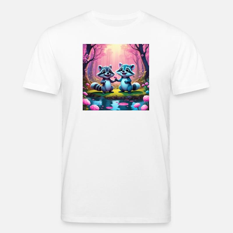 Waschbären im Märchenwald - Stanley/Stella Unisex Bio-T-Shirt CREATOR  - Weiß