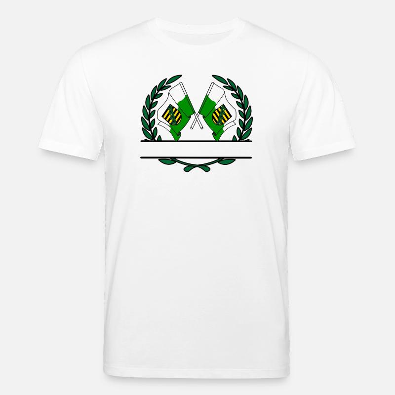 Drapeaux Saxe couronne de laurier bannière - T-shirt bio CREATOR Stanley/Stella Unisexe - blanc