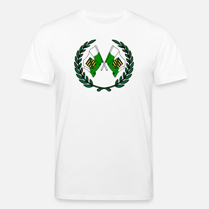 Drapeaux Couronne de laurier de Saxe - T-shirt bio CREATOR Stanley/Stella Unisexe - blanc