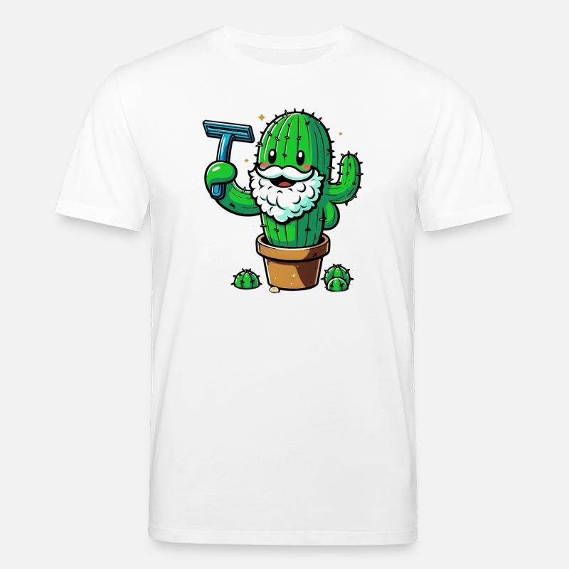 Cactus rasiert sich den Bart - Stanley/Stella Unisex Bio-T-Shirt CREATOR - Weiß