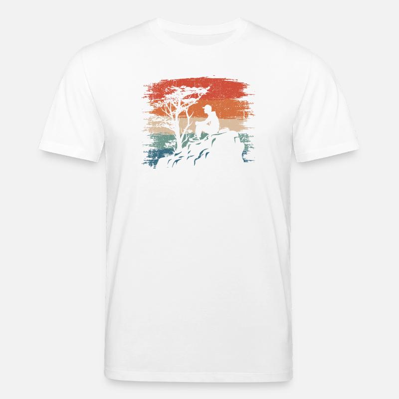 Sunset Cliff Silhouette - Stanley/Stella Unisex Bio-T-Shirt CREATOR  - Weiß