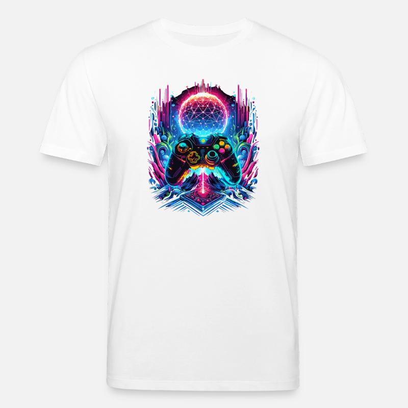 Synthwave Cyberpunk Gaming Controller - Stanley/Stella Unisex Bio-T-Shirt CREATOR  - Weiß