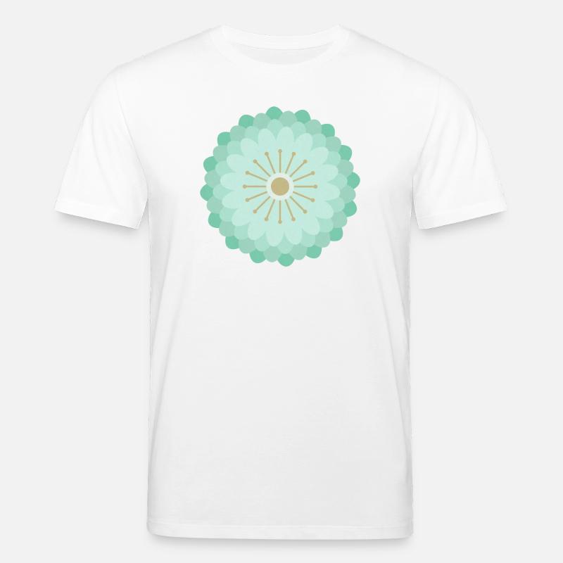 Vert menthe et fleur dorée - T-shirt bio CREATOR Stanley/Stella Unisexe - blanc