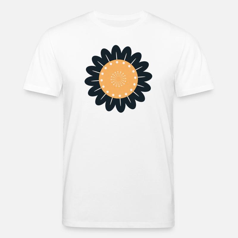 Schwarze & orangefarbene Blume - Stanley/Stella Unisex Bio-T-Shirt CREATOR  - Weiß