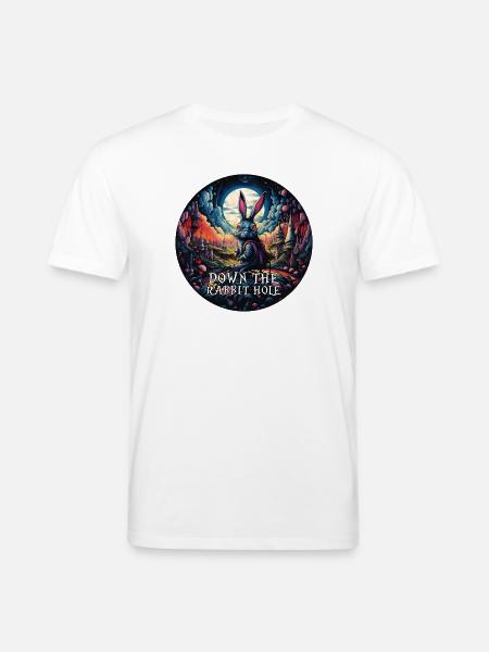 Kanin Alice i Eventyrland Ned i kaninhullet - Stanley/Stella CREATOR økologisk unisex-T-shirt - hvid