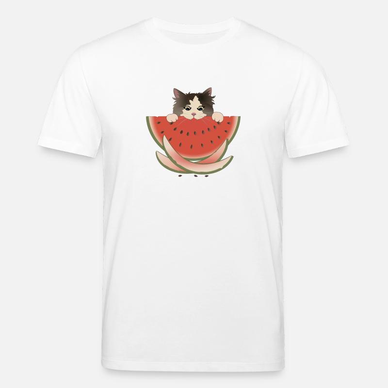Délice de pastèque Chat - T-shirt bio CREATOR Stanley/Stella Unisexe - blanc