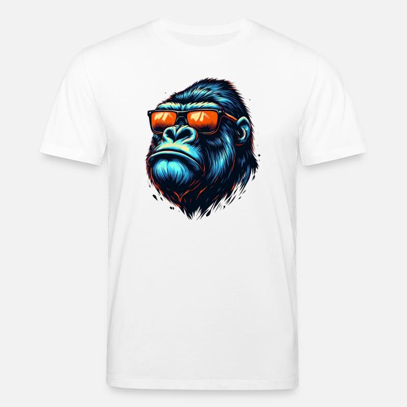 Gorillas mit Sonnenbrille - Stanley/Stella Unisex Bio-T-Shirt CREATOR  - Weiß