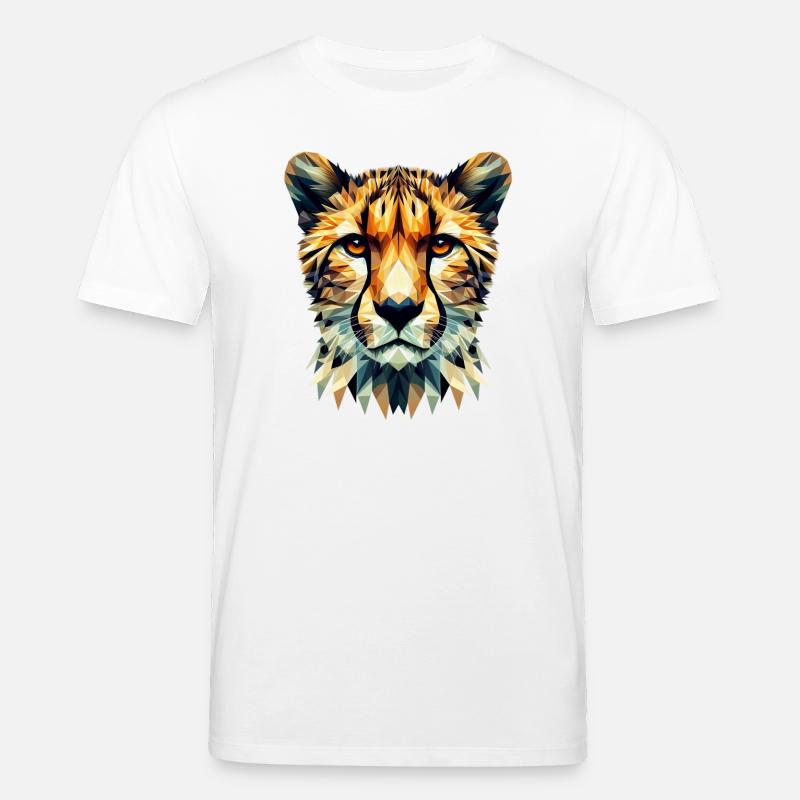 Polygonaler Gepard - Stanley/Stella Unisex Bio-T-Shirt CREATOR  - Weiß