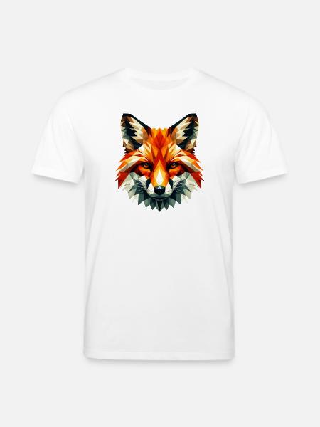 Polygonal Fox - Stanley/Stella CREATOR Unisex Organic T-Shirt - white