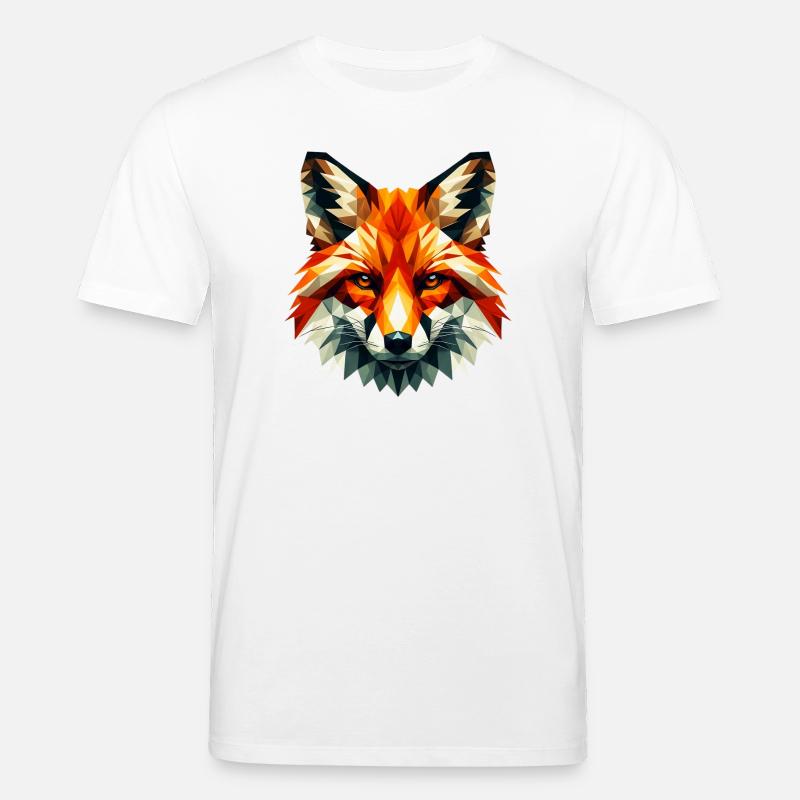 Renard polygonal - T-shirt bio CREATOR Stanley/Stella Unisexe - blanc